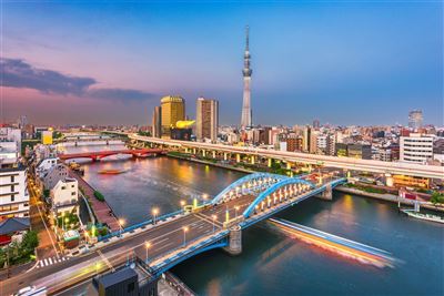 Skyline Asakusa bei Nacht